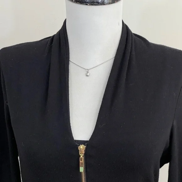 Grace Elements sz sm knit top zipper accent black - Picture 2 of 9